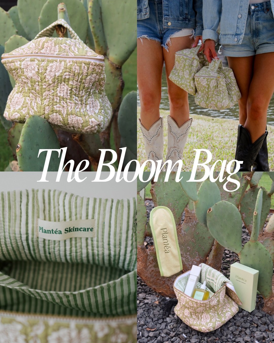 Meet the Bloom Bag 🌿✨ The perfect blend of style and practicality for your everyday routine. Crafted from 100% cotton, the Bloom Bag was designed to keep your skincare and makeup essentials organized while still feeling effortless and elevated. Wi